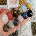 Natural Raw Tiger-Eye Quartz Polished Obsidian Jade 30mm Egg-Shape Crystal Jewelry Stones for Easter Home Desk Decoration