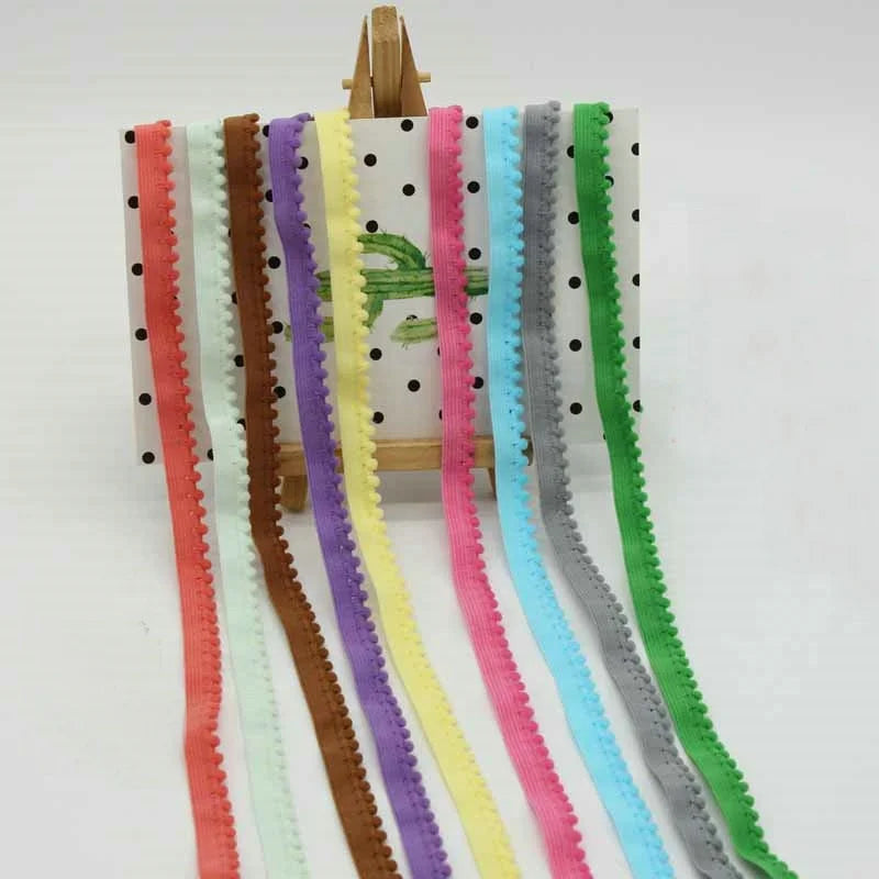 Wholesale Embroidered Eco-Friendly Soft Nylon Spandex Elastic Picot Trimming Webbing Underwear Accessories Home Textile