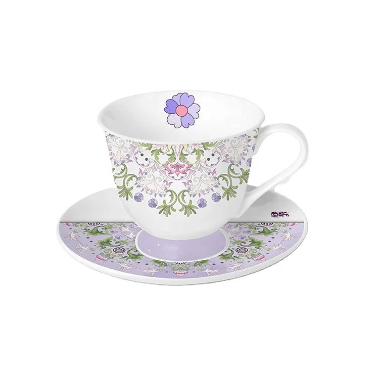 Factory Custom Modern New Bone China Kitchen Plates Dinnerware White Ceramic Floral Elegant Dinner Set