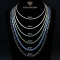 Moissanite Colored Tennis Necklace 925 Sterling Silver VVS Pass Diamond Test Hip Hop Jewelry Fashion Mysterious Style for Men