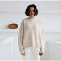 Knitwear Vendors Custom 2026 Ladies Pullover Cable Knit Turtle Neck Cotton Cashmere Sweater Women