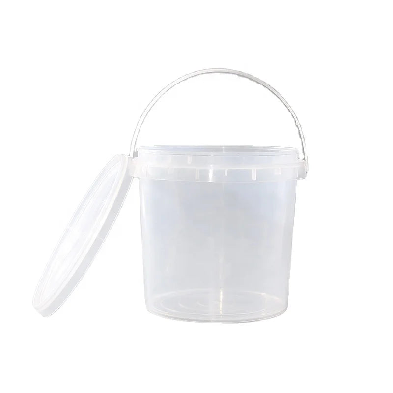 6L Food Grade Clear Plastic Ice Cream Bucket with Lid 100ml-6L Honey-colored Drums Pails & Barrels