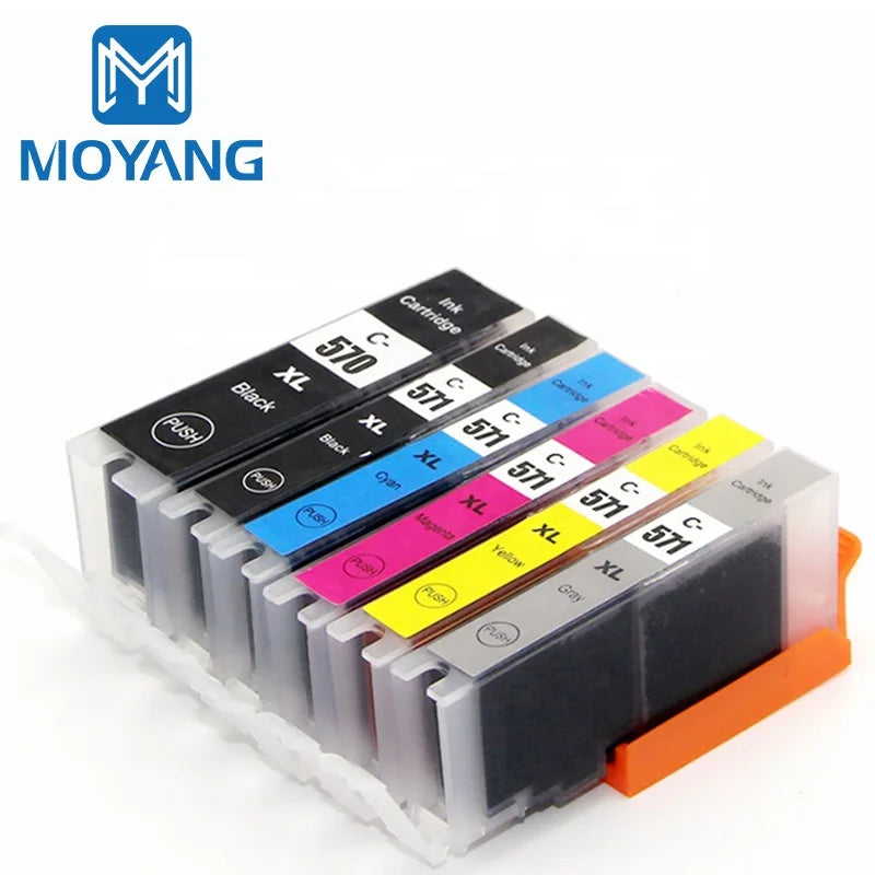 MoYang Compatible for CANON PGI-570 CLI-571 Ink Cartridge for PIXMA MG5750/MG5751/MG5752/MG6850/MG6851/MG6852/MG6853 Printer