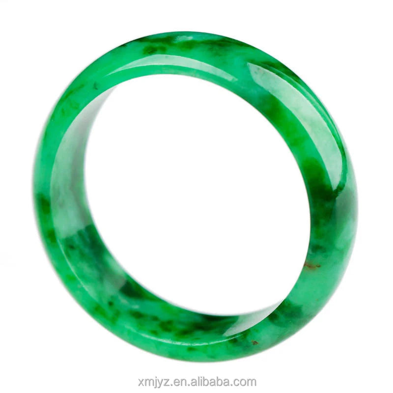 Certified Dry Green Full Green Ring for Men and Women Jade Ring Finger Floating Flower Ring Sun Green