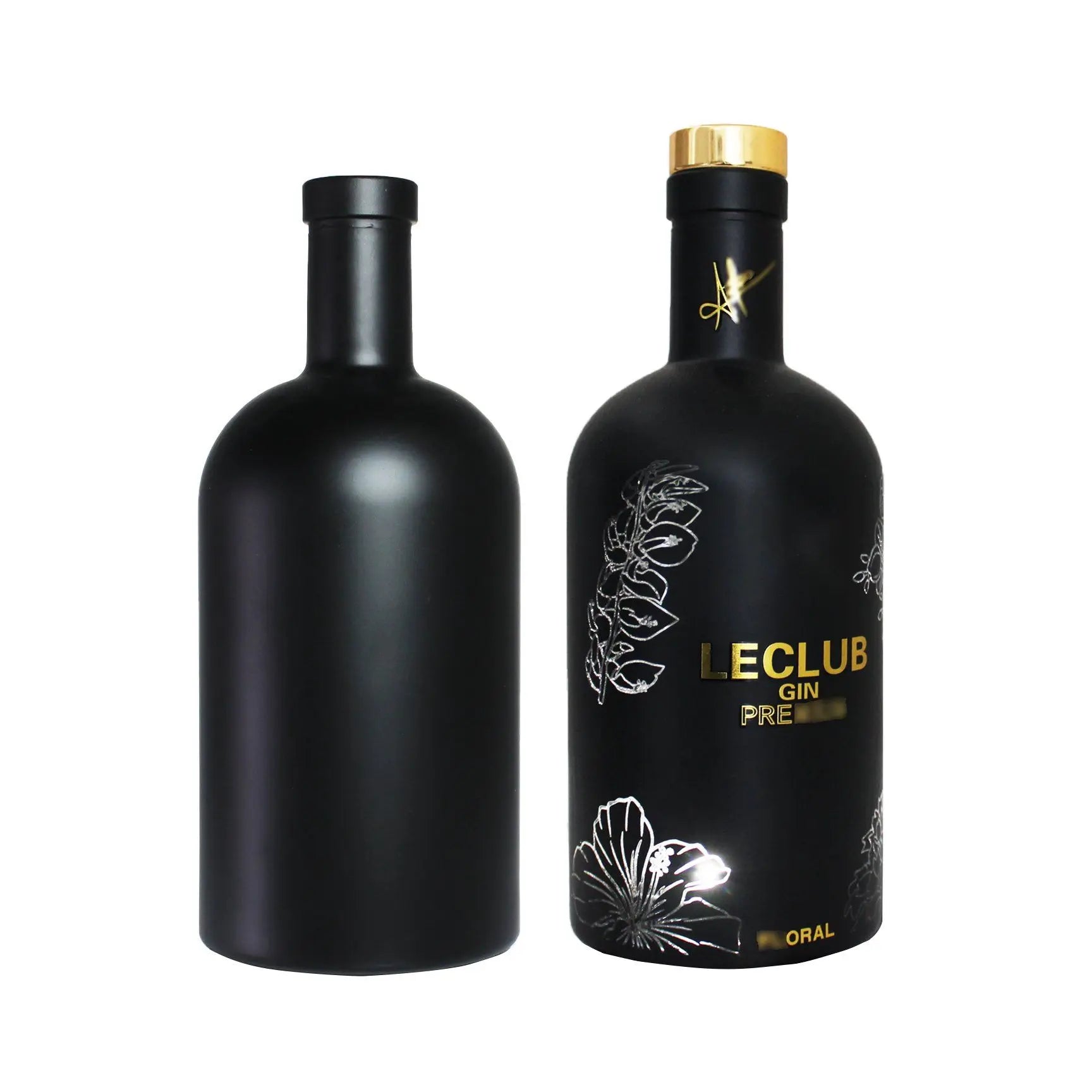 Super Flint Glass Black Deep Processed Whisky Vodka Tequila Gin 500ml 750ml Glass Bottle With Lids clear Brandy Whiskey Bottle