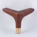 Modern Solid Wood Three-Pronged Furniture Legs for Sofa Coffee Table Cabinet Kitchen Use-Walnut/Oak/Gold Finish-VT-03.188