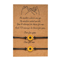 Hot Selling Waterproof Wax Adjustable Couple Bracelet Alloy Drop Oil Sunflower Woven Bracelet Jewelry MegaBDM