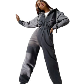 Rompers Women One Piece Jumpsuits Girl Playsuits 2023 Long Sleeve Casual Winter Solid Blank Gym Rhinestone Custom Jumpsuits