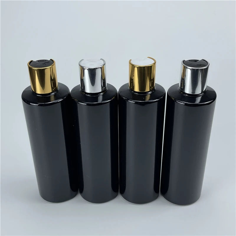 Hair Conditioner Packaging 150ml 250ml 300ml White Black Empty Plastic Cosmetic Shampoo PET Bottles With 24/410 Disc Top Cap