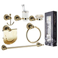 6-Piece Bathroom Accessory Set Gold Soap Holder Toilet Paper Holder Hand Towel Ring Wall Mount Towel Rack Bar Heater for Hotels