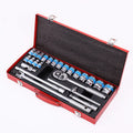 24pcs Packaging Metal Box 1/2" Auto Repair Tools Set Socket Wheel Spanner Repair Socket Tool Sets for Car Bicycles Tool Set