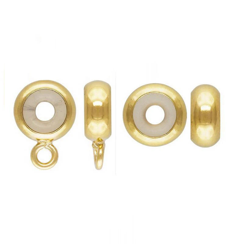 Real 14K Gold Filled Adjustable GF Silicone Stopper Beads Wholesale for Jewelry Making Bracelets