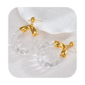 Statement Jewelry Stainless Steel Waterproof 18k Gold Wholesale Fashion Resin Jewel Acrylic Twisted Hoop Earrings for Women