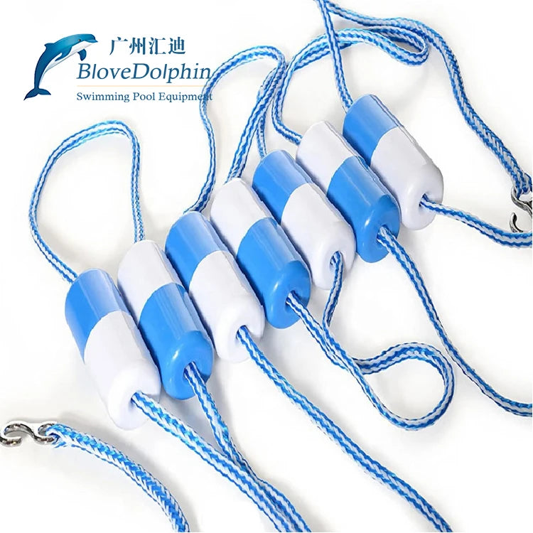 Swimming Pool Equipment Safety Divider with Float Line and Hook Kit Adjustable Length for Swimming lane Line