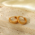 Classic 18k Gold Planted Stainless Steel Minimalist Earrings Daily Twist Wire Hoop Earring for Women