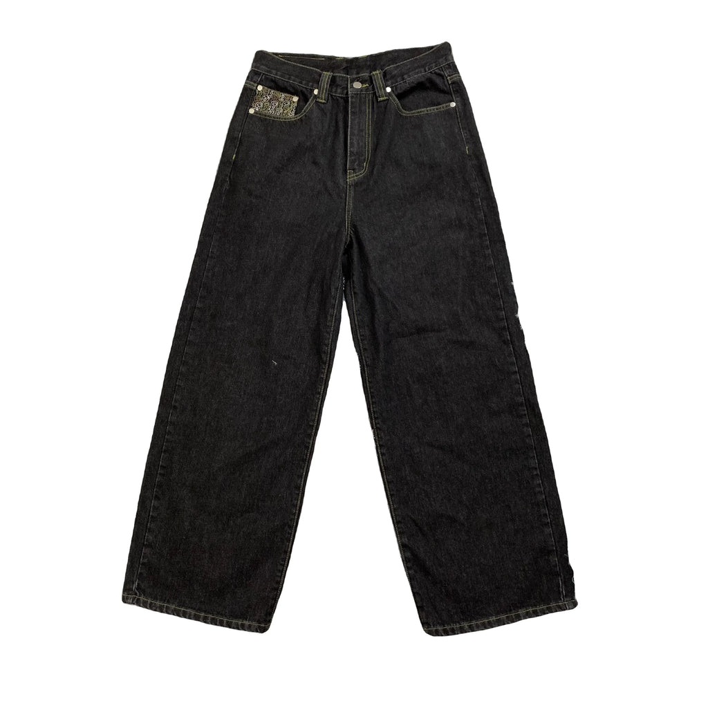 DENIMGUYS High Street Custom Men's Loose Fit Jeans Embroidery Relaxed Fit Denim Wide Leg Pants Jeans Men