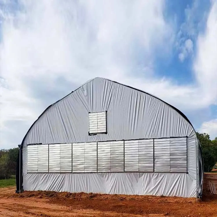 Agricultural Single Span Blackout Greenhouse | Polycarbonate Film Cover + Nursery Hoops for USA Canada Commercial Use