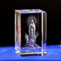 Customized Crystal Lourdes Virgin Mary 3d Laser Etched Crystal Sacred Gifts