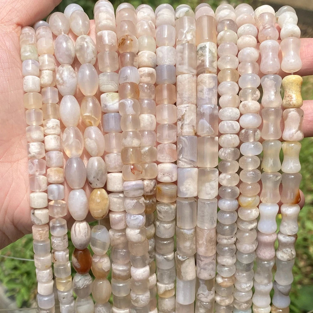 Natural Irregular Sakura Agates Stone Beads Loose Spacer Beads for Jewelry Making DIY Necklace Bracelet Handmade
