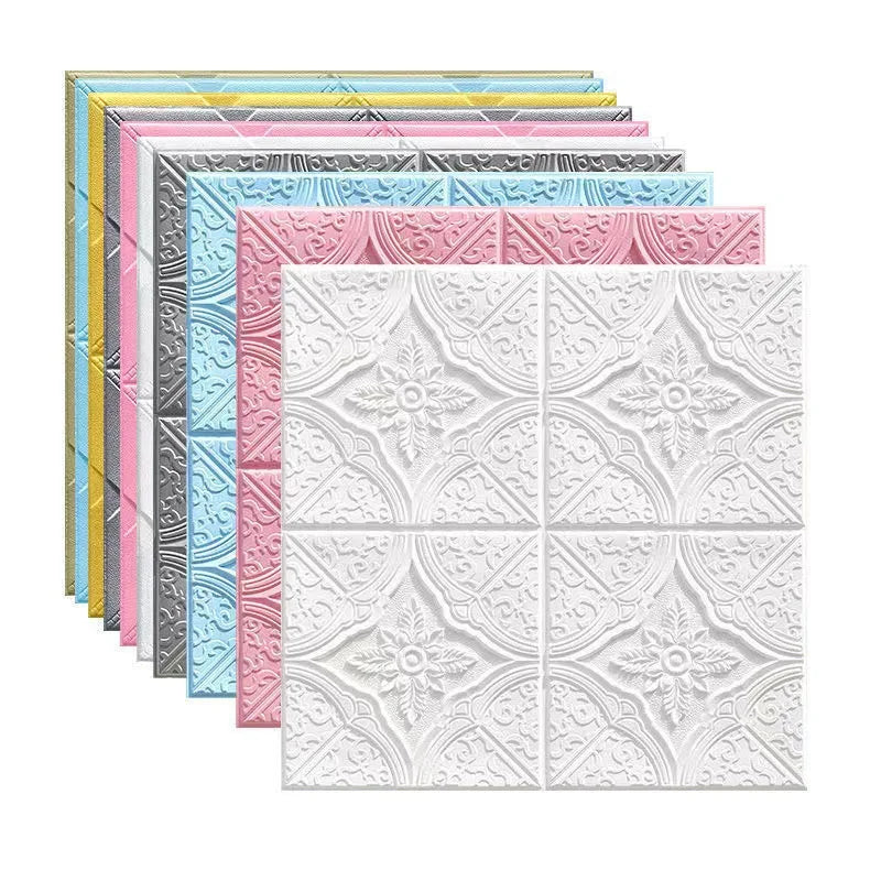 70*70CM 3D Self-Adhesive Waterproof Wallpaper Geometric Anti-Static Wallpaper for Living Room Bedroom Kitchen Bathroom Walls