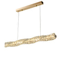 Indoor Gold Rectangle Metal Pendant Light Modern Luxury Italian Crystal Chandelier with Led for Kitchen Island