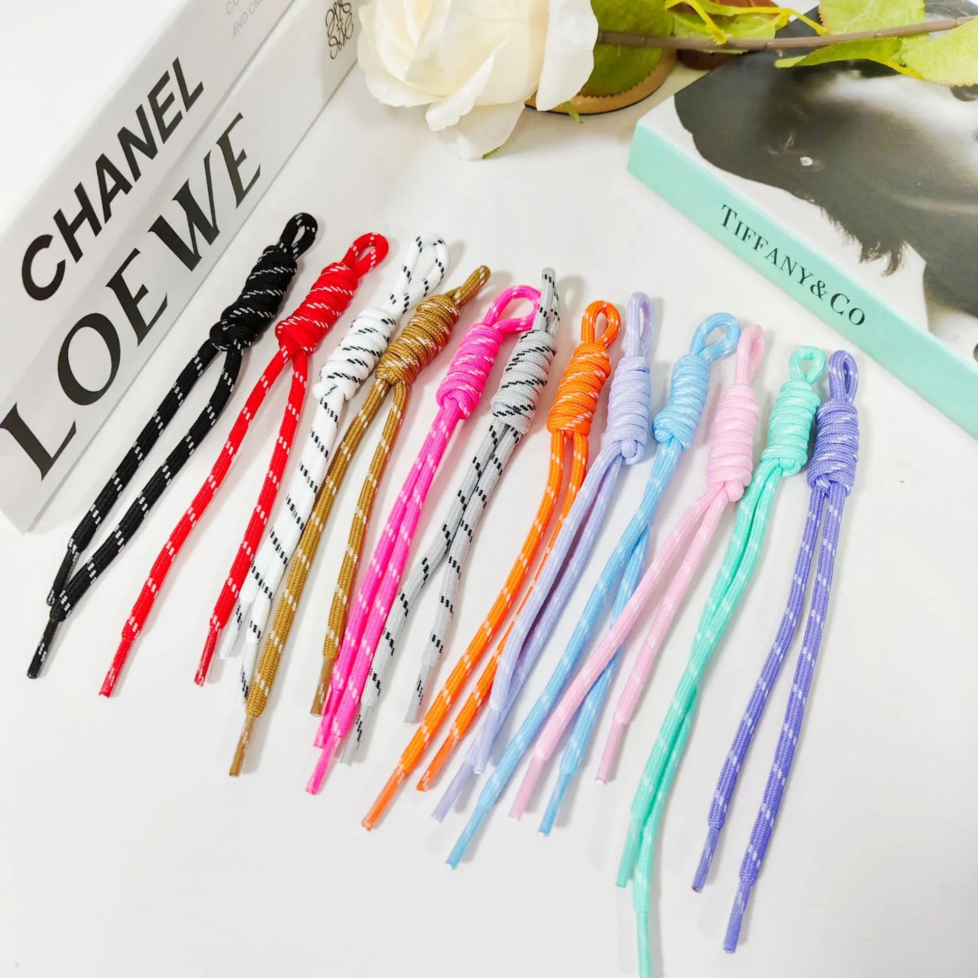 Custom Parachute Cord Rope Paracord Keychain Charm Rope Braided Lanyard Keychain Diy Rope Keychain Accessories