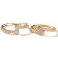 Hot Sale Jewelry Baguette Diamond Brass Iced Out CZ in Rose Gold Bangle Hip Hop Bracelet for Men