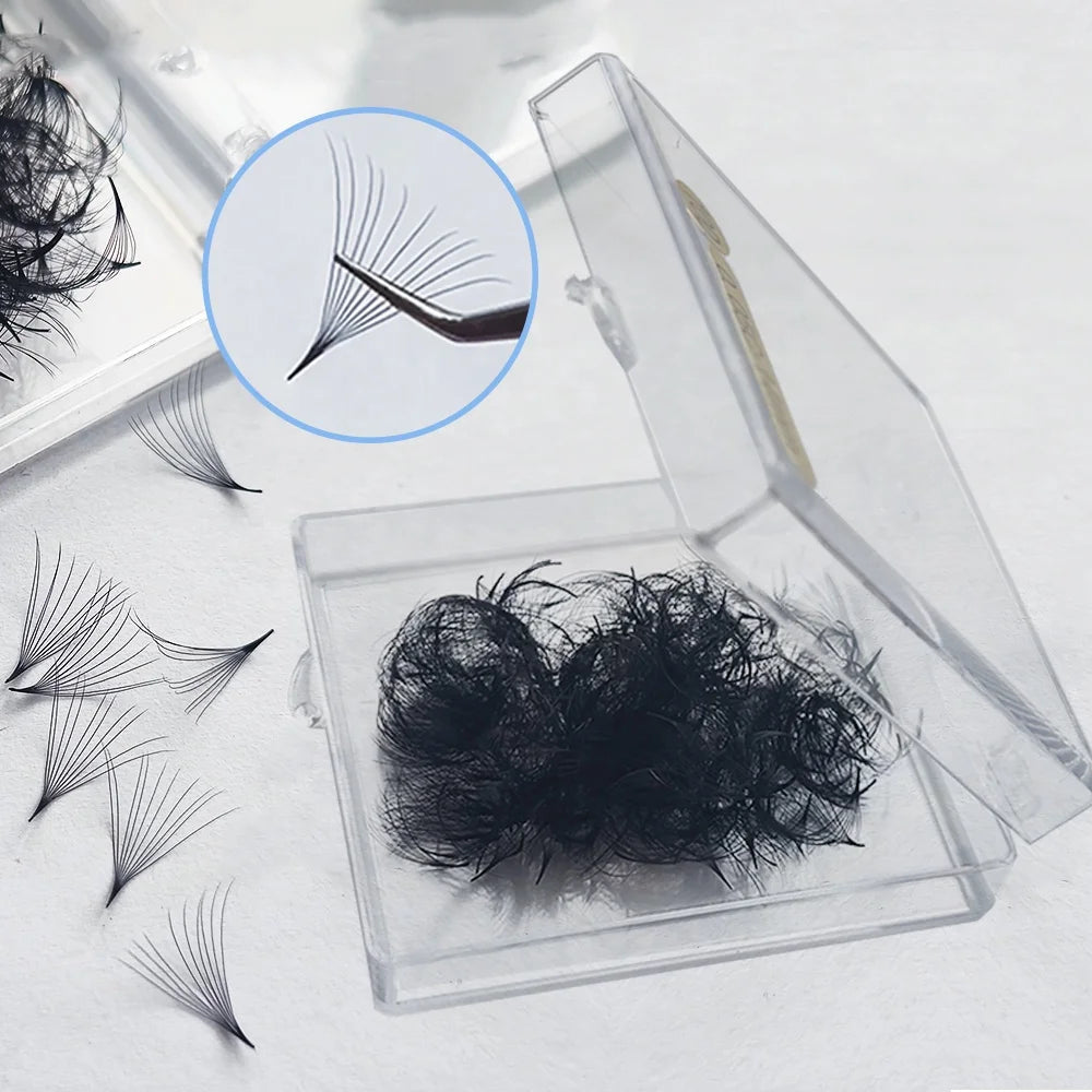 Thin Base 500 Fans/box Premade Volume Fans Lashes 4D 5D 6D 7D 8D 9D 10D 12D  Promade Tray  Lash Fans Eyelashes Extension