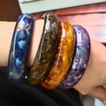SC Hot Sale Retro Acrylic Bangle Bracelet Vintage Resin Bracelet Fashion Colorful Amber Bracelet for Unisex