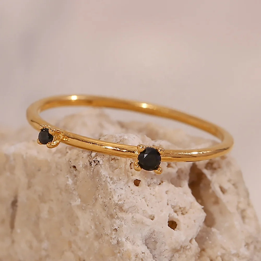 Dainty Zircon Ring 14k Gold Plated 925 Sterling Silver Rings Women Jewelry Cubic Zirconia Ring