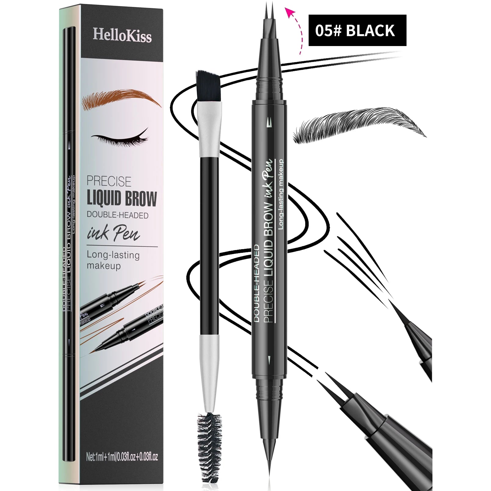 Wholesale Makeup Pen Dark Brown Brow Pencil Sweat-proof Liquid Eyebrow Pencil Private Label Long Lasting Waterproof Customized