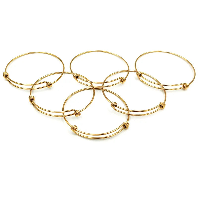 Wholesale Stainless Steel Adjustable Spring Coil Bracelet for Jewelry Making Accessories