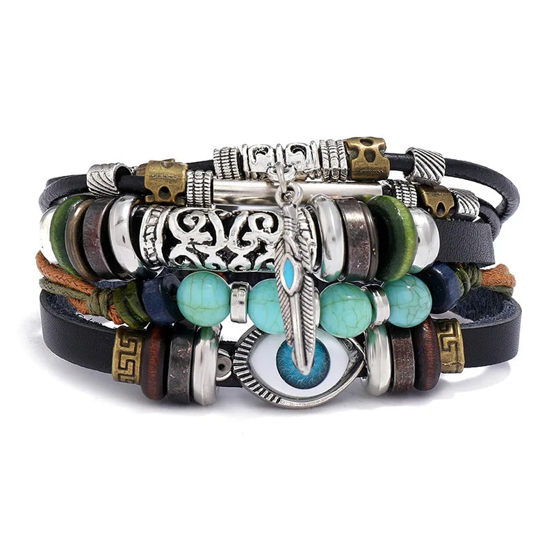 Hot Selling Evil Eyes Multilayer Beaded Bracelet New Size Adjustable Fashion Charm with Karma and Luck for Women
