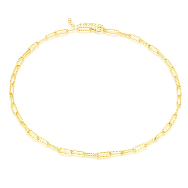 Kirin 18k Gold Plated Fine Jewelry Full Set of Trendy Necklaces Link Chain Tarnish-Free Sterling Silver 925 for Gift