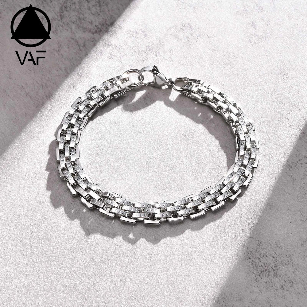 VAF 21CM XXX Letter Engraved Special Bracelet for Men Stainless Steel Hombre Pulsera Especial Besonderes Armband