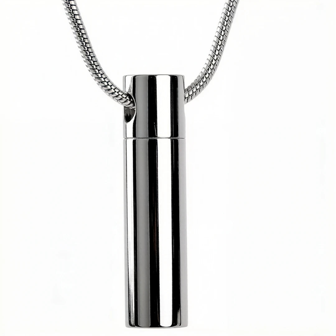 Stainless Steel Cylinder Ash Lockets Urn Cremation Pendant Ashes Cylinder Keepsake Urn Necklace Jewelry Memento Urn Cremation