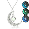 Trendy Wholesale Hollow Spiral Moon Luminous Pendant Necklace Pumpkin Pendant Luminous Bead Necklace Love Gift