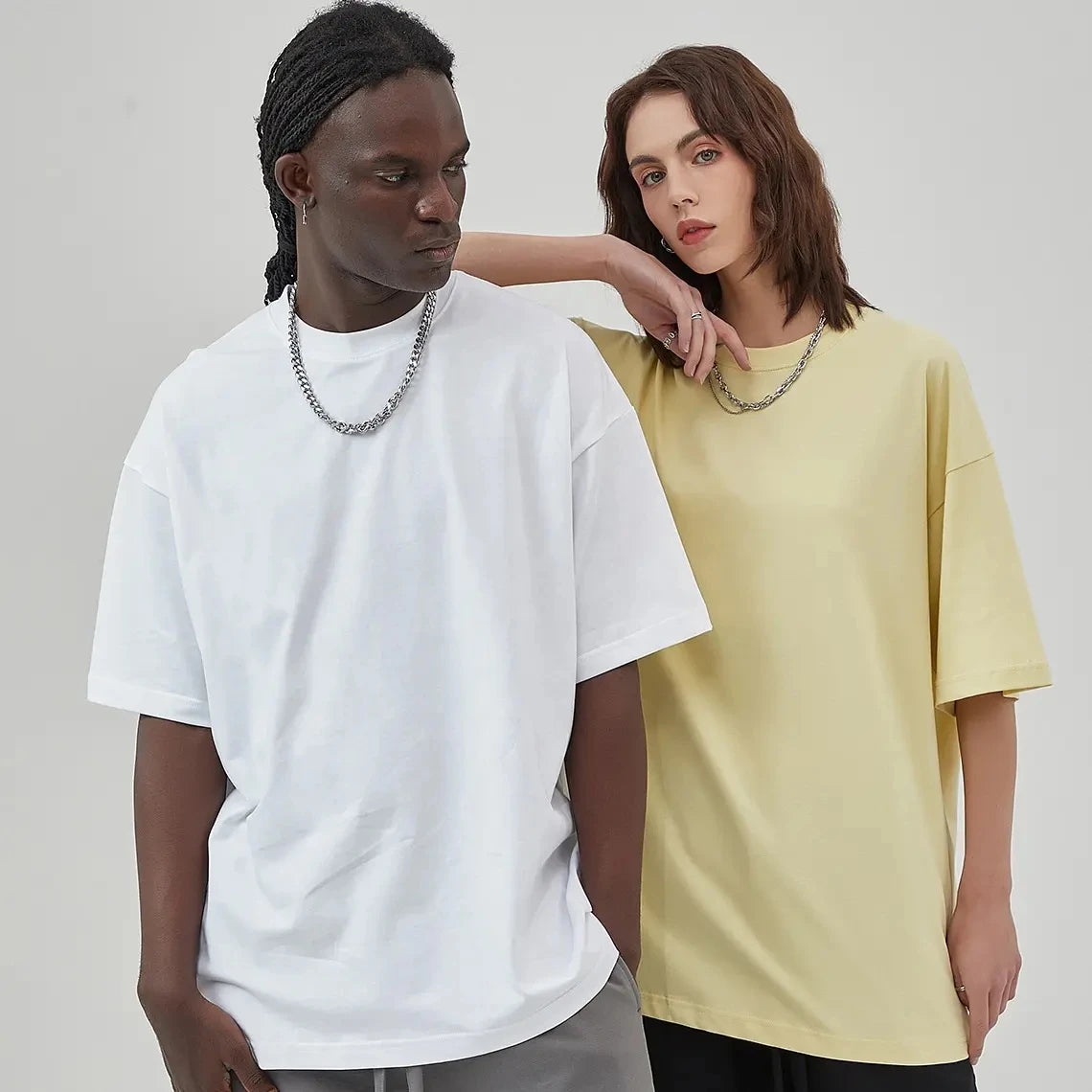 100% Cotton Oversized Long Sleeve T Shirt Men DTG Printing Drop Shoulder High Street Style 12 Colors MOQ 1PCS 230GSM Pullover