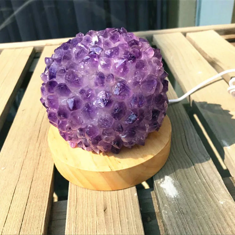 Natural Amethyst Cluster Crystal for Home Decoration Table Lamp Healing Crystal Cluster Gift