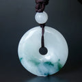 Grade a Wholesale Ice Jadeite Peace Buckle Charm Fashionable Flower Necklace Pendant with Safety Buckle for Men and Women