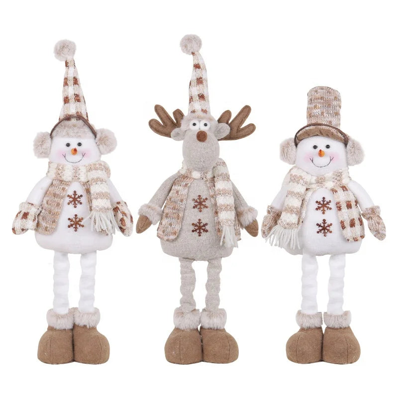 2023 Christmas Snowman Telescopic Figure New Knitted Moose Doll Window Scene Layout Props