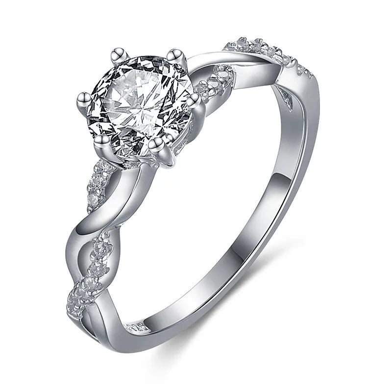 Wholesale 925 Sterling Silver Diamonds Rings Engagement Jewelry Ring For Women Fashion