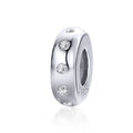 Stoppers Charm for Bracelet 925 Sterling Silver Minimalist Crystal Charm with Silicone Fit Luxury Bracelet SCC1171