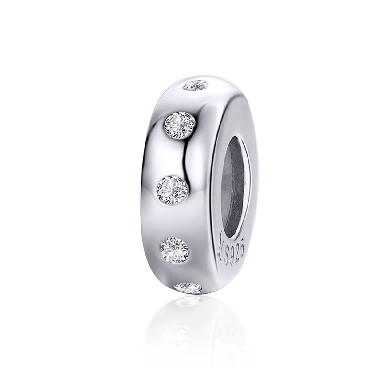 Stoppers Charm for Bracelet 925 Sterling Silver Minimalist Crystal Charm with Silicone Fit Luxury Bracelet SCC1171