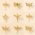 Wholesale Diy Punk Jewelry Copper Gold Plated Colored Zirconia Accessories Multi-Style Gold Silver Dragonfly Necklace Pendant