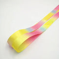 Wholesale Satin Ribbon Shoelaces Transparent Plastic Tips 2cm Width 100cm Length Flat Printed Casual Style Rainbow Colors for