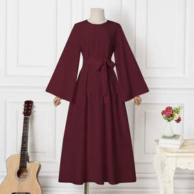 2024 Eid Abaya Dubai Turkey Solid Color Simple Modest Kaftan Islamic Clothing Abaya Muslim Dresses for Women