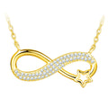 925 Silver Zircon Stone Minimalist Infinity Symbol Hollow Star Pure Silver Necklace Summer Necklace