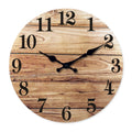 Customizable 12-inch Quartz Wall Clock Frameless Wooden Silent MDF Rustic Single Face Needle for Living Room Birthday Gift