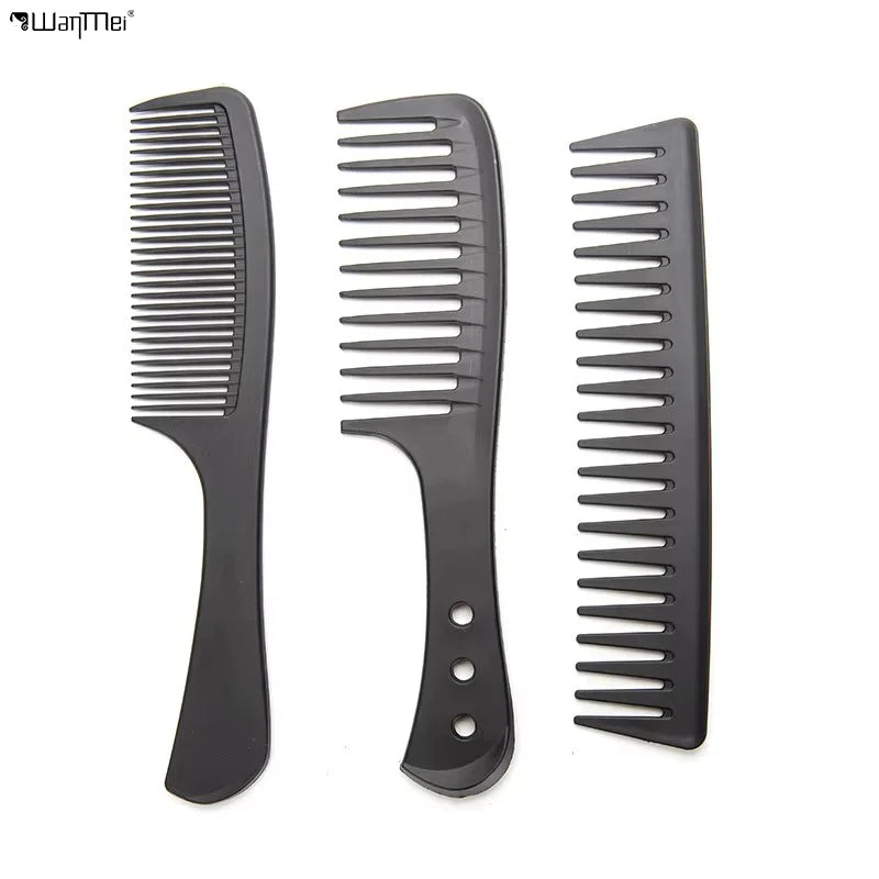Wanmei Salon Professional Barber Anti Static Carbon Fiber Hairdressing Dyeing Carbon Fiber Hairstyling Cutting Handle Comb